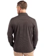 Michigan State Spartans College Vault Cutter & Buck Virtue Eco Pique Micro Stripe Recycled Mens Quarter Zip Black/Elemental Grey Back