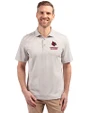 Louisville Cardinals Alumni Cutter & Buck Virtue Eco Pique Stripe Recycled Mens Big and Tall Polo Polished Medium Gray Front