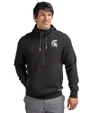 Michigan State Spartans Cutter & Buck Roam Epic Versatility Half Zip Recycled Mens Hooded Pullover Black Front