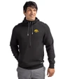 Iowa Hawkeyes Cutter & Buck Roam Epic Versatility Half Zip Recycled Mens Hooded Pullover Black Front