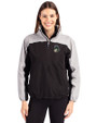 Michigan State Spartans College Vault Cutter & Buck Charter Eco Recycled Womens Anorak Jacket Black/Polished Front