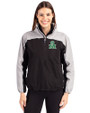 Marshall Thundering Herd College Vault Cutter & Buck Charter Recycled Packable Womens Half Zip Anorak Jacket Black/Polished Front