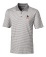 Louisville Cardinals Alumni Cutter & Buck Forge Tonal Stripe Stretch Mens Big and Tall Polo Polished Medium Gray Mannequin