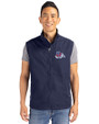 Fresno State Bulldogs Cutter & Buck Charter Eco Full-Zip Mens Big & Tall Vest Navy Blue Front