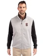 Stanford Cardinal - Cutter & Buck Charter Eco Full-Zip Mens Big & Tall Vest Polished Medium Gray Front