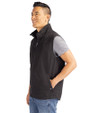 SMU Mustangs Cutter & Buck Charter Eco Full-Zip Mens Big & Tall Vest Black Side
