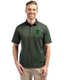 Charlotte 49ers Cutter & Buck Virtue Eco Pique Micro Stripe Recycled Mens Polo Hunter/Black Front
