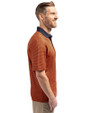 Syracuse Orange Cutter & Buck Virtue Eco Pique Micro Stripe Recycled Mens Polo College Orange/Navy Blue Side