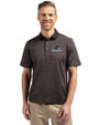 Providence Friars Cutter & Buck Virtue Eco Pique Micro Stripe Recycled Mens Polo Black/Elemental Grey Front