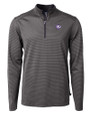 Texas Christian Horned Frogs College Vault Cutter & Buck Virtue Eco Pique Micro Stripe Recycled Mens Quarter Zip BLEG_MANN_HG 