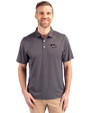 North Carolina Central Eagles Cutter & Buck Pike Eco Symmetry Print Stretch Recycled Mens Polo Black/White Front