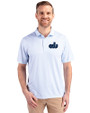 Old Dominion Monarchs College Vault Cutter & Buck Pike Eco Symmetry Print Stretch Recycled Mens Polo White/Atlas Front