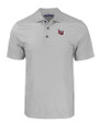 Lamar Cardinals Cutter & Buck Pike Eco Tonal Geo Print Stretch Recycled Mens Polo Elemental Grey Mannequin