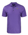 James Madison Dukes Cutter & Buck Pike Eco Tonal Geo Print Stretch Recycled Mens Polo College Purple Mannequin