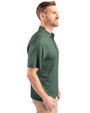 Miami Hurricanes Cutter & Buck Pike Eco Tonal Geo Print Stretch Recycled Mens Polo Hunter Green Side