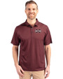 Mississippi State Bulldogs Cutter & Buck Pike Eco Tonal Geo Print Stretch Recycled Mens Polo Bordeaux Front