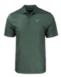 South Florida Bulls Cutter & Buck Pike Eco Tonal Geo Print Stretch Recycled Mens Polo Hunter Green Mannequin