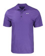 NYU Violets Cutter & Buck Pike Eco Tonal Geo Print Stretch Recycled Mens Polo College Purple Mannequin