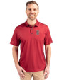 Stanford Cardinal  Cutter & Buck Pike Eco Tonal Geo Print Stretch Recycled Mens Polo Cardinal Red Front
