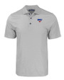 SMU Mustangs Cutter & Buck Pike Eco Tonal Geo Print Stretch Recycled Mens Polo Elemental Grey Mannequin
