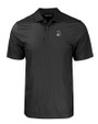 Michigan State Spartans College Vault Cutter & Buck Pike Eco Tonal Geo Print Stretch Recycled Mens Polo Black Mannequin