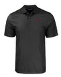 New Mexico State Aggies College Vault Cutter & Buck Pike Eco Tonal Geo Print Stretch Recycled Mens Polo Black Mannequin