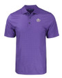 Texas Christian Horned Frogs College Vault Cutter & Buck Pike Eco Tonal Geo Print Stretch Recycled Mens Polo College Purple Mannequin