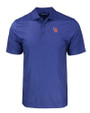 Ole Miss Rebels College Vault Cutter & Buck Pike Eco Tonal Geo Print Stretch Recycled Mens Polo Tour Blue Mannequin