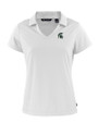 Michigan State Spartans Cutter & Buck Daybreak Eco Recycled Womens V-neck Polo White Mannequin