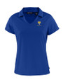 Fort Valley State Wildcats Cutter & Buck Daybreak Eco Recycled Womens V-neck Polo Tour Blue Mannequin