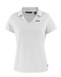 NYU Violets Cutter & Buck Daybreak Eco Recycled Womens V-neck Polo White Mannequin