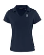 Georgetown Hoyas College Vault Cutter & Buck Daybreak Eco Recycled Womens V-neck Polo Navy Blue Mannequin