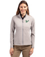 South Florida Bulls Cutter & Buck Adapt Eco Knit Heather Recycled Womens Full Zip Polished Heather Front