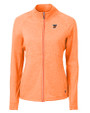 Texas Rio Grande Valley Vaqueros Cutter & Buck Adapt Eco Knit Heather Recycled Womens Full Zip College Orange Heather Mannequin