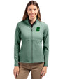 Charlotte 49ers Cutter & Buck Adapt Eco Knit Heather Recycled Womens Full Zip Hunter Heather Front