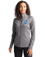 Indiana State Sycamores Cutter & Buck Adapt Eco Knit Heather Recycled Womens Full Zip Black Heather Front