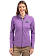 Northwestern Wildcats College Vault Cutter & Buck Adapt Recycled Soft Knit Stretch Womens Heathered Full Zip Jacket College Purple Heather Front