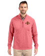 Iowa State Cyclones Cutter & Buck Adapt Eco Knit Heather Mens Quarter Zip Pullover Cardinal Red Heather Front