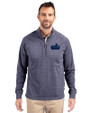Old Dominion Monarchs College Vault Cutter & Buck Adapt Eco Knit Heather Mens Quarter Zip Pullover Navy Blue Heather Front