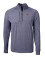 Texas Rio Grande Valley Vaqueros Cutter & Buck Adapt Recycled Soft Knit Stretch Mens Big & Tall Heathered Quarter Zip Pullover Navy Blue Heather Mannequin