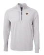 Texas Rio Grande Valley Vaqueros Cutter & Buck Adapt Recycled Soft Knit Stretch Mens Big & Tall Heathered Quarter Zip Pullover Polished Heather Mannequin