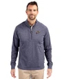 Texas El Paso Miners Cutter & Buck Adapt Eco Knit Heather Mens Big & Tall Quarter Zip Pullover Navy Blue Heather Front