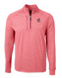 Louisville Cardinals College Vault Cutter & Buck Adapt Eco Knit Heather Mens Big & Tall Quarter Zip Pullover Cardinal Red Heather Mannequin