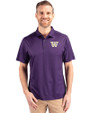 Washington Huskies Cutter & Buck Pike Eco Tonal Geo Print Stretch Recycled Mens Polo College Purple Front