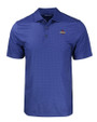 Tulsa Golden Hurricane Cutter & Buck Pike Eco Tonal Geo Print Stretch Recycled Mens Polo Tour Blue Mannequin
