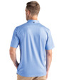 Tulane Green Wave College Vault Cutter & Buck Pike Eco Tonal Geo Print Stretch Recycled Mens Polo Atlas Light Blue Back