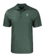 Tulane Green Wave College Vault Cutter & Buck Pike Eco Tonal Geo Print Stretch Recycled Mens Polo Hunter Green Mannequin