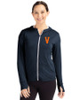 Virginia Hoos College Vault Cutter & Buck Daybreak Eco Recycled Womens Full Zip Hoodie Navy Blue Front