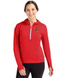 Tuskegee Golden Tigers Cutter & Buck Daybreak Eco Recycled Womens Half Zip Hoodie Red Front