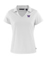 Washington Huskies Cutter & Buck Daybreak Eco Recycled Womens V-neck Polo White Mannequin